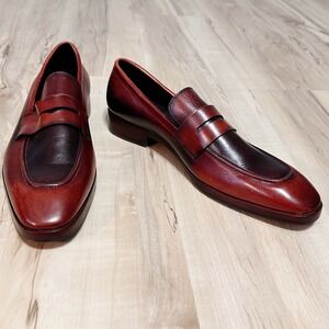 Lethato Handcrafted Leather Penny Loafer New without box Size 11.5/12 in Brown